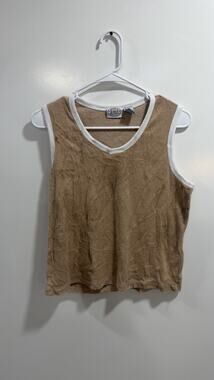 Vintage Fleece Tank Top Carolina Blues Khaki 80’s 90’s Size L